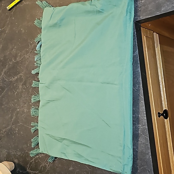 Final ! One Opalhouse jungalow dark teal aqua fringe pillow sham standard - Picture 6 of 8